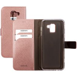 Mobiparts Saffiano Wallet Samsung Galaxy J6 (2018) Pungetui med Seddelrum - Lyserød