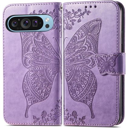 Mobigear Butterfly Google Pixel 10 Pungetui med Seddelrum - Lilla