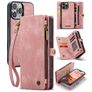 CaseMe 008 iPhone 16 Pro Cover Aftageligt 2-i-1-pungetui med Seddelrum - Lyserød