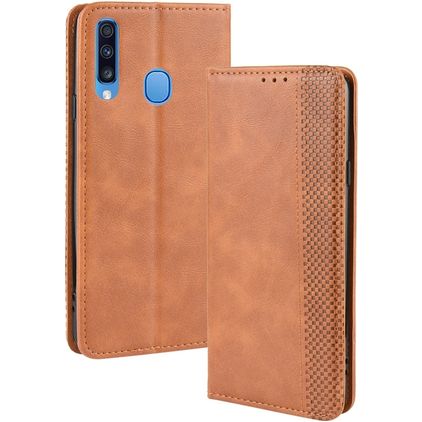 Mobigear Sensation Samsung Galaxy A20s Wallet case - Cognac