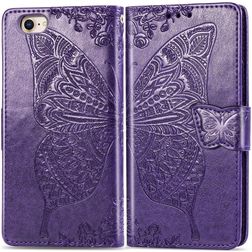 Mobigear Butterfly iPhone 16e Wallet case - Purple