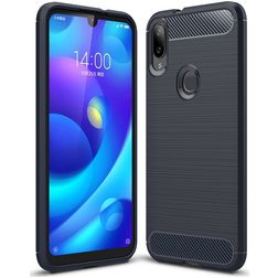 Mobigear Brushed Slim Xiaomi Mi Play Elastyczne TPU Etui plecki - Granatowy