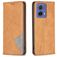 Mobigear Rhombus Slim Motorola Moto G85 Wallet case - Cognac