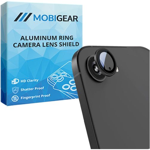 Mobigear Single iPhone 16e Glas Kameralinsebeskytter - Case Friendly - Sort