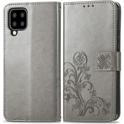 Mobigear Clover Samsung Galaxy A22 5G Wallet case - Grey