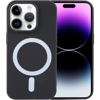 Mobigear Rubber Touch iPhone 15 Pro Silikon MagSafe Zadní kryt - Černá