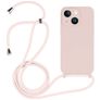 Mobigear Lanyard iPhone 14 Silicone Case with lanyard - Sand Pink