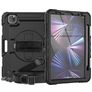 Mobigear SureGrip Xtreme iPad Pro 11 Inch (2024) Case Plastic / Silicone Back cover + Stylus Holder + Shoulder Strap + Stand - Black