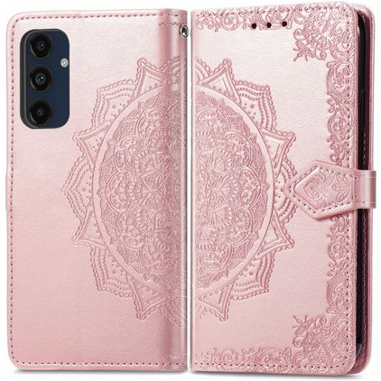 Mobigear Mandala Samsung Galaxy A16 Pungetui med Seddelrum - Rosaguld