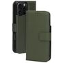 Mobiparts iPhone 16 Pro Max MagSafe Funda Piel auténtica Funda tipo libro 2 en 1 con carcasa extraíble Cartera - Verde