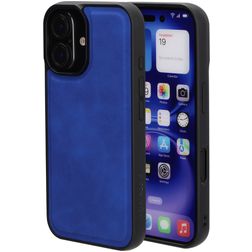 Mobiparts Classic iPhone 16 MagSafe TPU / Kunstlæder Bagsidecover - Sapphire Blue
