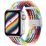 Mobigear Braided Nailon Apple Watch Ranneke Säädettävä taittolukko - 42/41/40/38 mm - Rainbow
