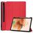 Mobigear Tri-Fold Gel Samsung Galaxy Tab S7 FE TPU / Leatherette Wallet case + Stylus Holder - Red