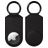 Valenta Snap Apple AirTag Case Genuine Leather Keyring - Black