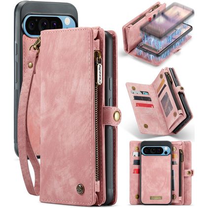 CaseMe 008 Google Pixel 9 Pro XL Cover Aftageligt 2-i-1-pungetui med Seddelrum - Lyserød