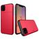 Mobigear Card iPhone 11 Hårdt Bagsidecover Stødsikkert med kortholder - Rød