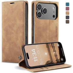 CaseMe 013 iPhone 17 Pro Pungetui med Seddelrum - Brun