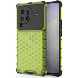 Mobigear Honeycomb Vivo X80 Pro Plástico rígido Capa traseira Antichoque - Verde