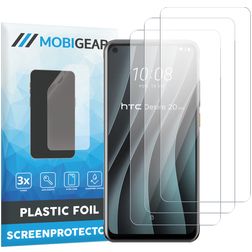 Mobigear HTC Desire 20 Pro Película de ecrã em plástico - Compatível com capas (Pack de 3)