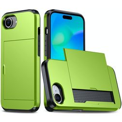 Mobigear Card iPhone 17e Hard Case Back cover Shockproof with Card Holder - Green