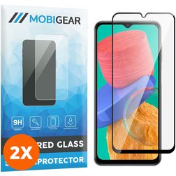 Mobigear Premium Samsung Galaxy M33 Tempered Glass Screen Protector - Case Friendly - Black (2-Pack)