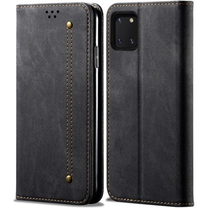 Mobigear Denim Slim Samsung Galaxy Note 10 Lite Capa livro Carteira - Preto