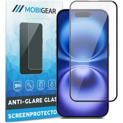 Mobigear Premium iPhone 16 Cristal templado Protector de pantalla Antirreflejos - Compatible con fundas - Negro