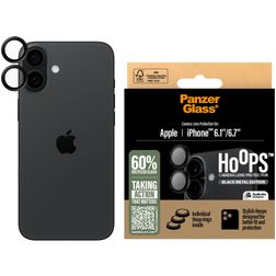 PanzerGlass Hoops iPhone 16 Cristal templado Protector de lente de cámara - Compatible con fundas - Negro