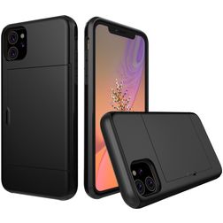 Mobigear Card iPhone 11 Hardcase Back cover Antiurto con portacarte - Nero