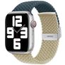 Mobigear Braided Dual Nailon Apple Watch Ranneke Säädettävä taittolukko - 49/46/45/44 mm - Valkoinen / Sininen