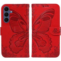 Mobigear Butterfly Samsung Galaxy S26 FE Capa livro Carteira - Vermelho