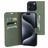 Mobiparts Classic Wallet iPhone 15 Pro Max Plånboksfodral med sedelfack - Stone Green