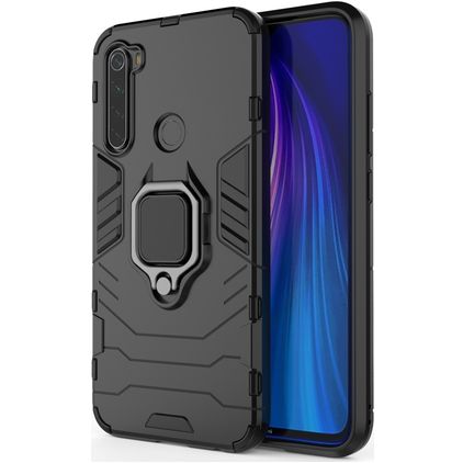 Mobigear Armor Ring Xiaomi Redmi Note 8 Funda Plástico rígido Carcasa Antigolpes con anillo - Negro