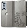 Mobigear Clover Motorola Edge 30 Pro Wallet case - Grey