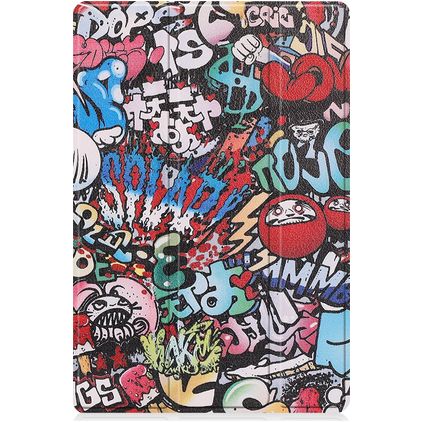 Mobigear Tri-Fold Samsung Galaxy Tab A8 10.5 (2021) Knížkové pouzdro - Graffiti