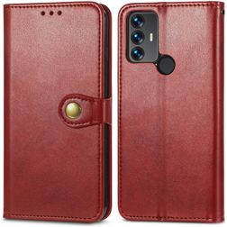 Mobigear Snap Button TCL 30 SE Etui z klapką typu portfel - Czerwony