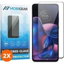 Mobigear Premium Motorola Edge (2022) Cristal templado Protector de pantalla - Compatible con fundas - Negro (pack de 2)