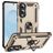 Mobigear Armor Ring Samsung Galaxy S25 Edge Funda Plástico rígido Carcasa Antigolpes con anillo - Dorado