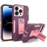 Mobigear Heavy Armor Stand iPhone 14 Pro Max Kova Suojakuori Iskunkestävä + Teline - Violetti
