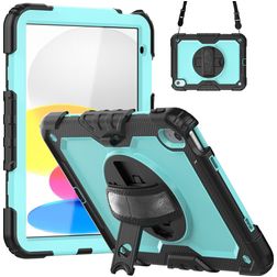 Mobigear SureGrip Xtreme iPad 11 (2025) Cover Hård plast / Silikone Bagsidecover + Skulderrem + Stander - Sort / Blå