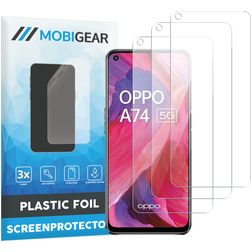 Mobigear OPPO A74 5G Película de ecrã em plástico - Compatível com capas (Pack de 3)