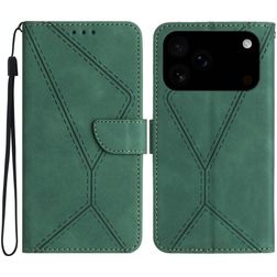 Mobigear Stitch iPhone 17 Pro Pungetui med Seddelrum - Grøn