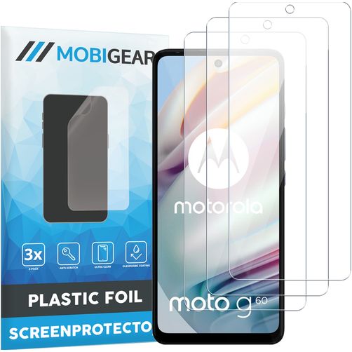 Mobigear Motorola Moto G60 Protector de pantalla Film - Compatible con fundas (pack de 3)