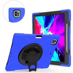 Mobigear SureGrip XGuard iPad Pro 13 polegadas (2025) Capa Plástico rígido / Silicone Capa traseira + Suporte para caneta stylus + Alça de ombro + Suporte - Azul