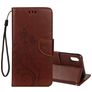Mobigear Flowers iPhone XR Etui z klapką typu portfel - Brązowy