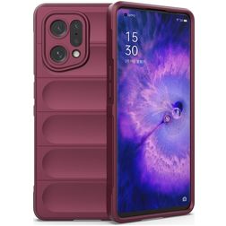 Mobigear Bumpy OPPO Find X5 Flexibilní TPU Zadní kryt - Vínová
