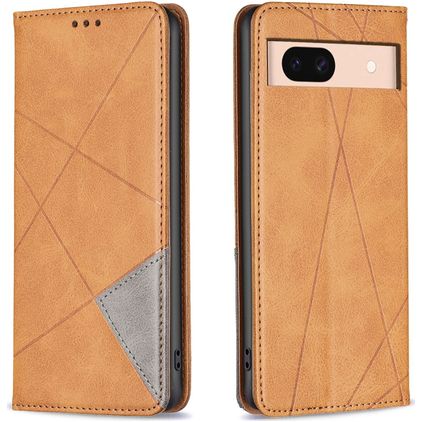 Mobigear Rhombus Slim Google Pixel 8a Knížkové pouzdro - Koňaková