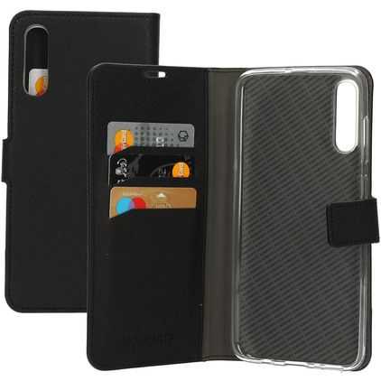 Mobiparts Saffiano Wallet Samsung Galaxy A70 Lompakkokotelo + Setelitasku - Musta