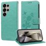 Mobigear Flowers Samsung Galaxy S25 Ultra Wallet case - Green