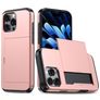 Mobigear Card iPhone 16 Pro Max Hard Case Back cover Shockproof with Card Holder - Rose Gold
